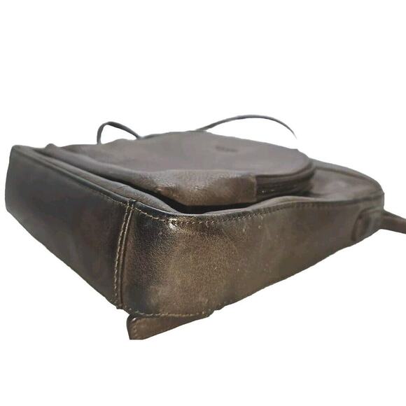 FOSSIL Brown Leather Shoulder Bag Crossbody Organizer Purse Wallet - Picture 7 of 14